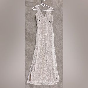 Guess Gianna White Lace Sleeveless Maxi Dress Size Small